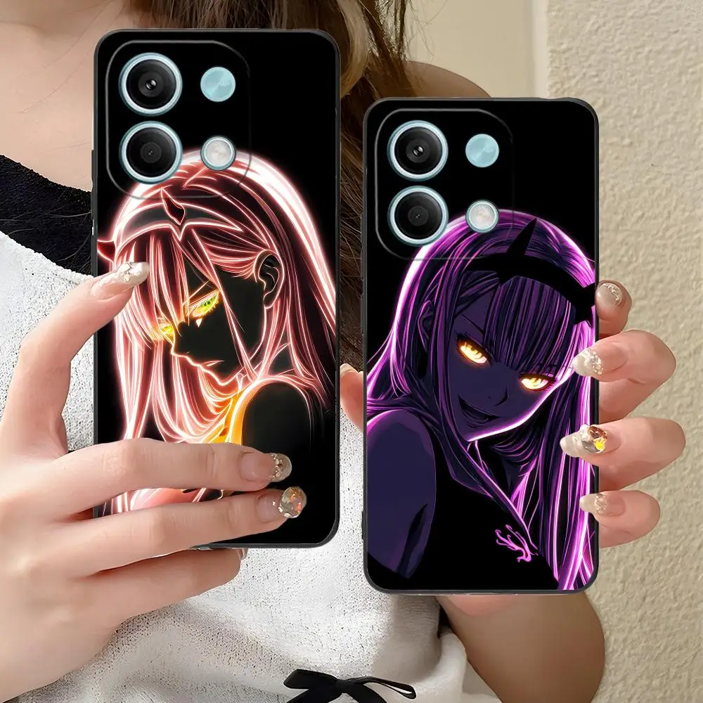 حافظة هاتف محمول Zero Two Neon لهاتف Xiaomi Redmi Note 14 13 12 11 A5 3 2 1 Pro Plus 4G 5G طباعة ملونة واقية جميلة #1