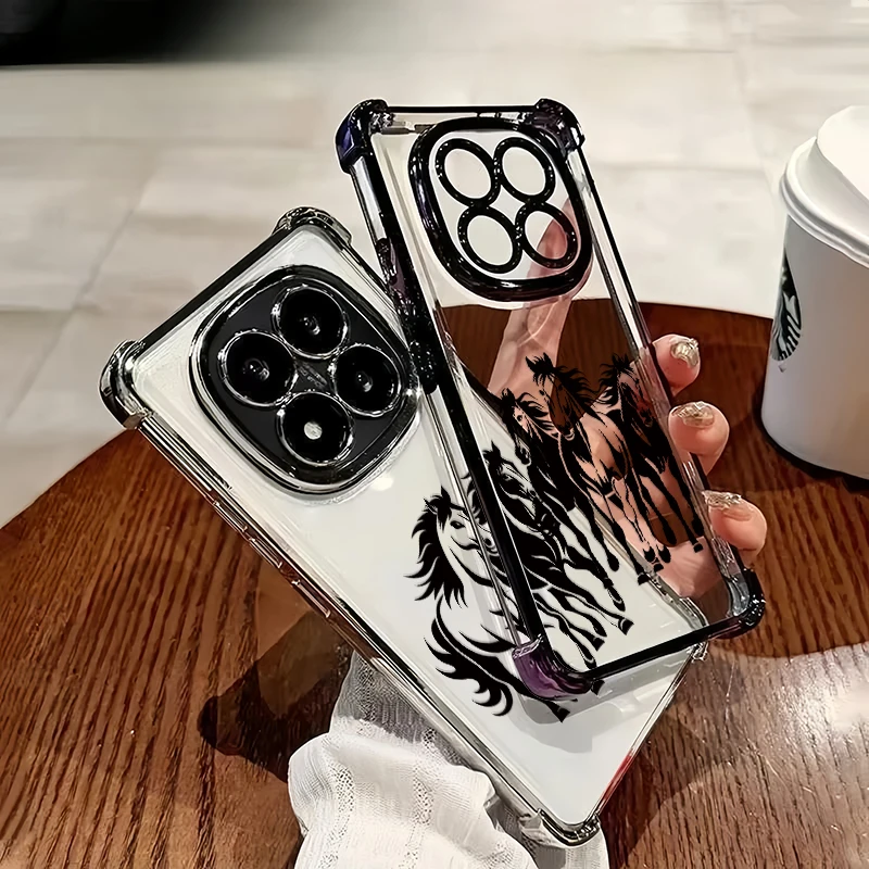 Plating Clear Soft Phone Case For Vivo Y400 Pro Y300 Y200i Y77 Y77T Y78 Plus Y73S Fashion Horse Pattern Silicon Shockproof Cover view 2