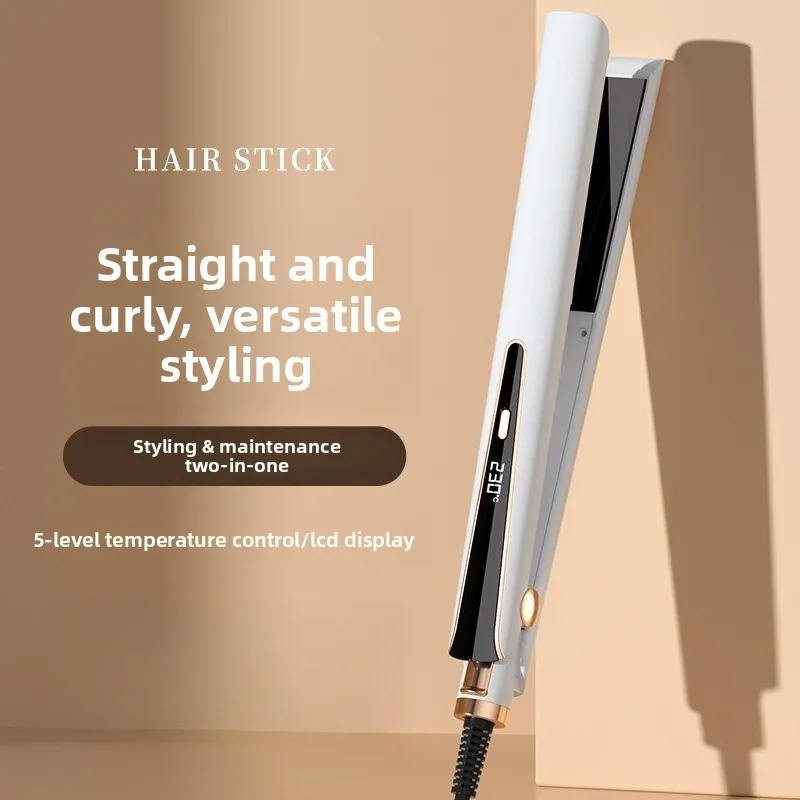 Negative Ion Dual Use Hair Straightening Curling Iron Multi Gear Temp Anti-Scald Flat Iron