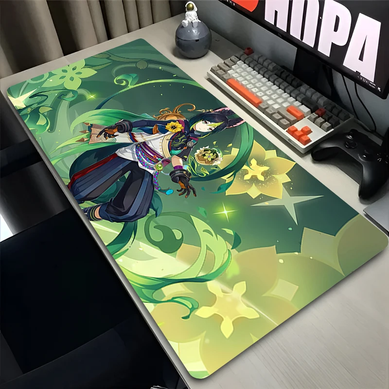 Podkładka pod mysz Laptop Anime Rozszerzona podkładka na biurko Podkładka pod mysz dla graczy PC Akcesoria do gier Podkładka pod klawiaturę G-genshin Impact Tighnari