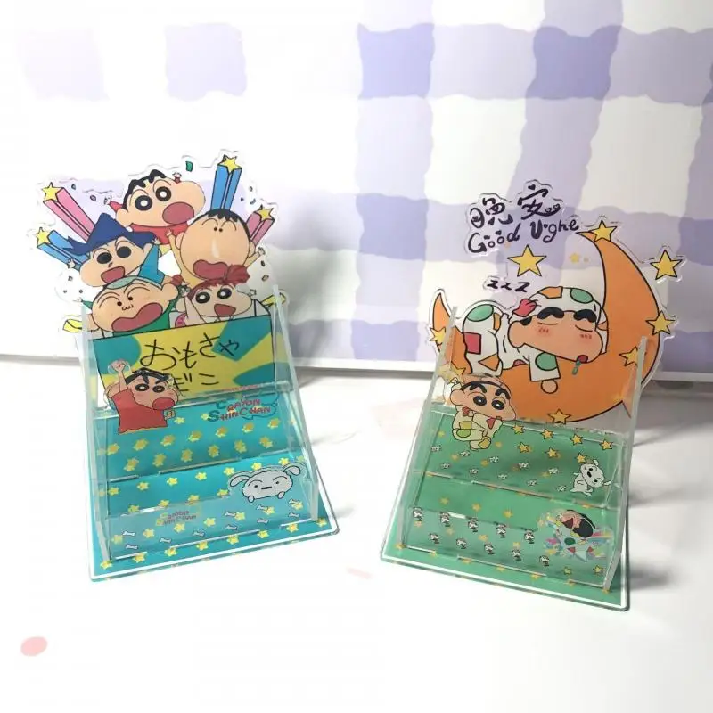 

Crayon Shin-Chan Kawaii Anime Storage Box Cute Cartoon Ins Transparent for Miscellaneous Items Desktop Decoration Girls Toys
