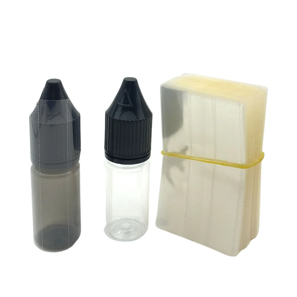 200pcs Clear PVC Heat Shrink Wrap Film for 10ml Plastic Bottles