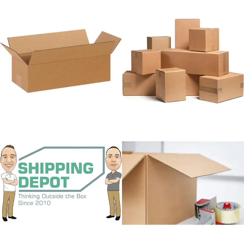 Bulk 100-Count 14x6x4 Inches Corrugated Cardboard Boxes for Shipping, Packing, and Moving