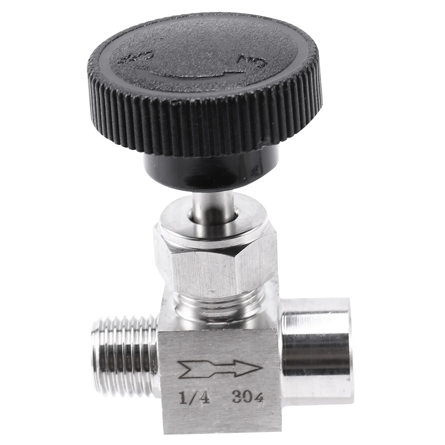 Needle Valve Adjustable 1/4 inch Male to Female Thread Stainless Steel 304 Flow Control Shut Off Crane Needle Valve