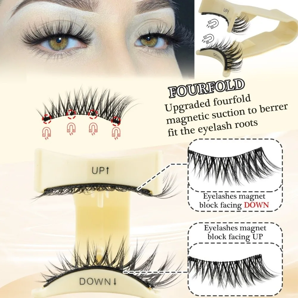 with Magnets Magnetic False Eyelashes Light Weight Reuable Fake Eyelashes with Applicator Easy to Wear 5-12MM