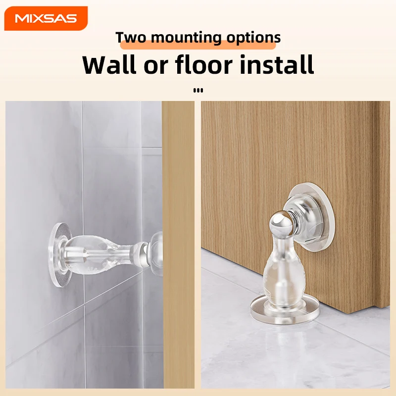 MIXSAS Anti-collision Magnetic Door Stopper No-drill Wall Protect Floor Silicone Door Holder Touch-Sensitive Room Home Household