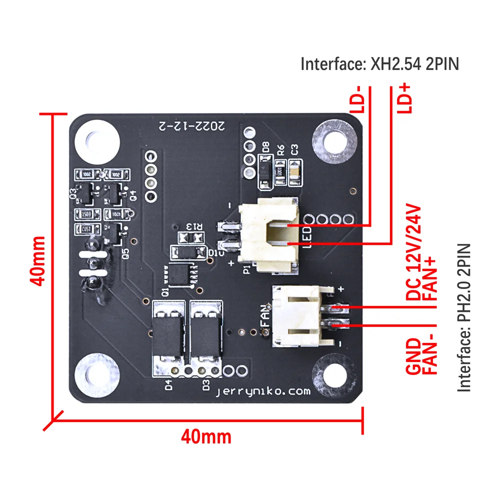 DC12V 24V Cooling Fan Driver Board for D-BL10WF Laser Module at Laser Engraver Cutter Focusing Lens