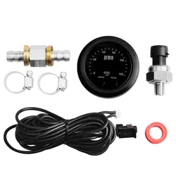 JJCOCO Electronic Oil pressure Gauge Red Display Digital 0-150PSI With 1/2(3/8)Inch To 1/8NPT Adapter
