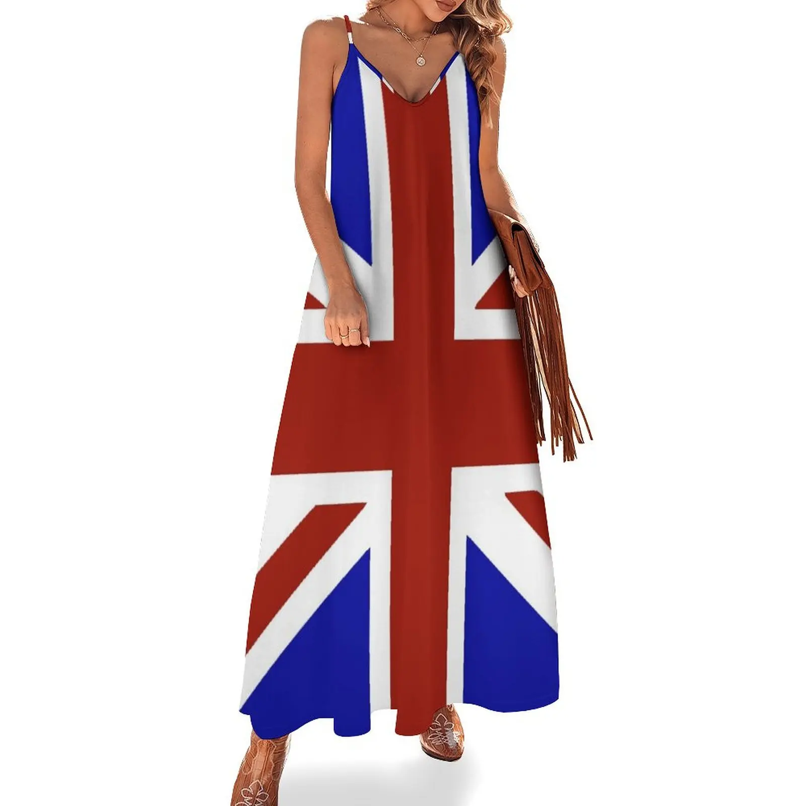 

Union Jack (Dark) Sleeveless Dress chic and elegant woman dress wedding guest dress 2024