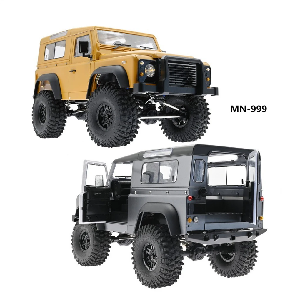 MN-999 1/10 coche teledirigido 2,4G 4WD vehículo de escalada de alta y baja velocidad RC Rock Crawler Defender camioneta con Control remoto juguete para niños