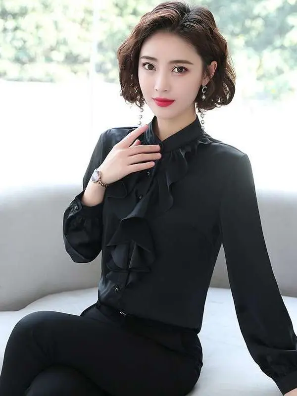 

Professional Long Sleeve Women's Shirt Autumn Cleanfit Style Polyester Fiber Thin Non-deformable Long Sve Professional Womens...