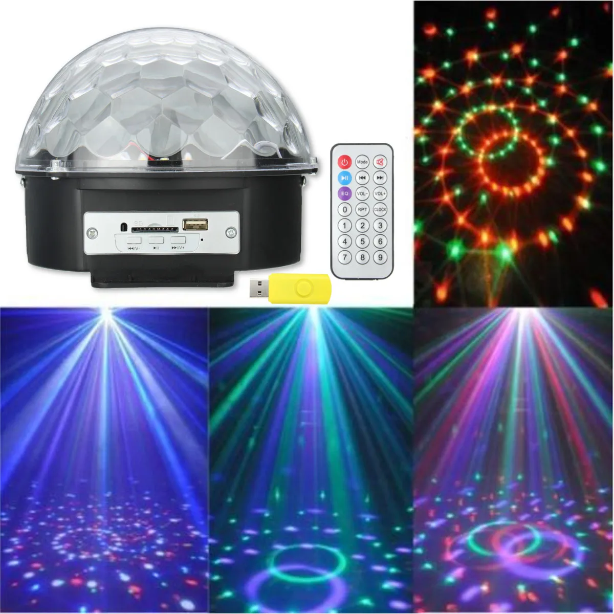 Bluetooth LED DJ Disco Light Sound Control Stage Lights RGB Magic Crystal Ball Lamp Projector effect Lamp Light Christmas Party