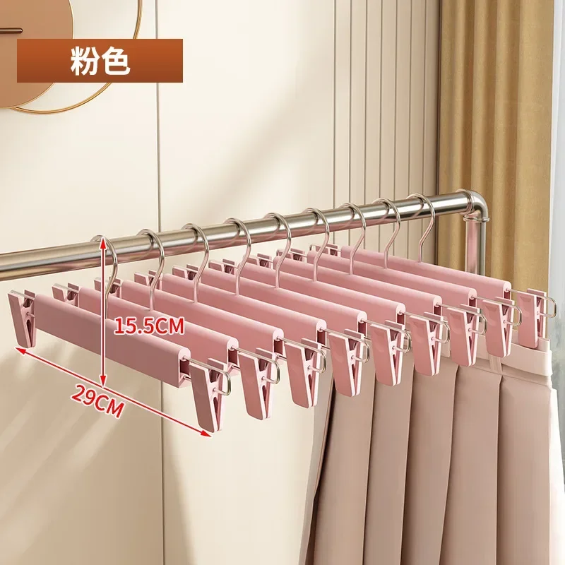 10PCs Plastic Trousers Clip Dress Hanger Stainless Steel Trousers Clips Non-Slip Skirts Clothes Hanger Pant Rack Pants Tong