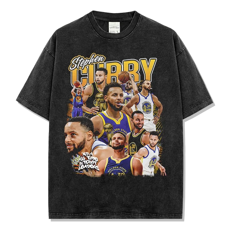 

Футболка с изображением трофея чемпионата Стивена Карри в стиле ретро, футболка с рисунком «Всезонный лидер», мужская повседневная модная футболка большого размера