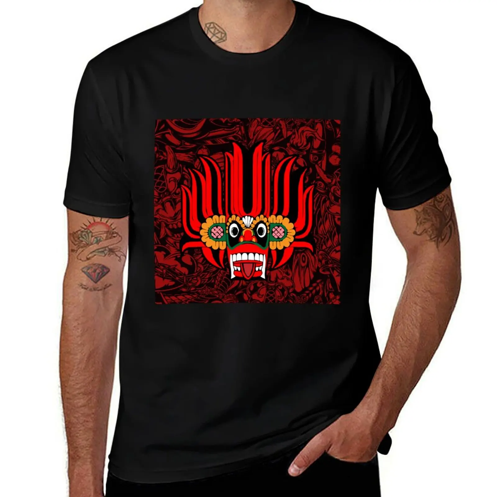 

Mask T-Shirt funny Lanka shirt Demon dark shirts shirts t Traditional fit man slim man for t t graphic Dancing Devil Sri humor