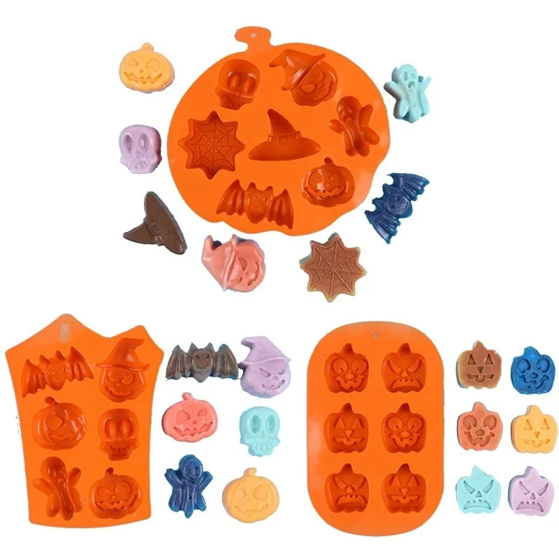Picture 4: Pumpkin Ghost Shape Mould 3D Silicone Halloween Cake Mold for Making Cookie Candy DIY Cake Decoration Tools Baking Accessories
