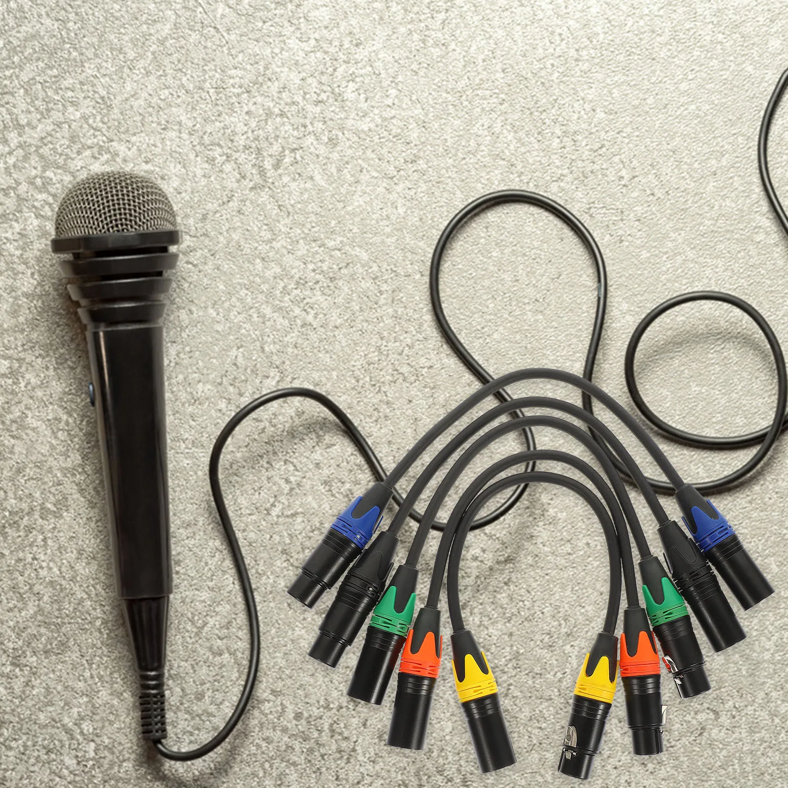 

5pcs Audio Cable Kit Xlr Male To Female Microphone Cord Stereo Speaker System Wire Durable Mic Connection Adapter For Guitar