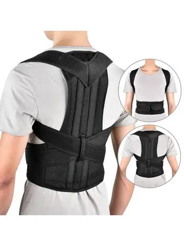 Reinforced Belt Lumbar Column Posture Corrector Vest  Adjustable Back Support Strap Shoulder Spine Brace Neck Stretcher Trainer