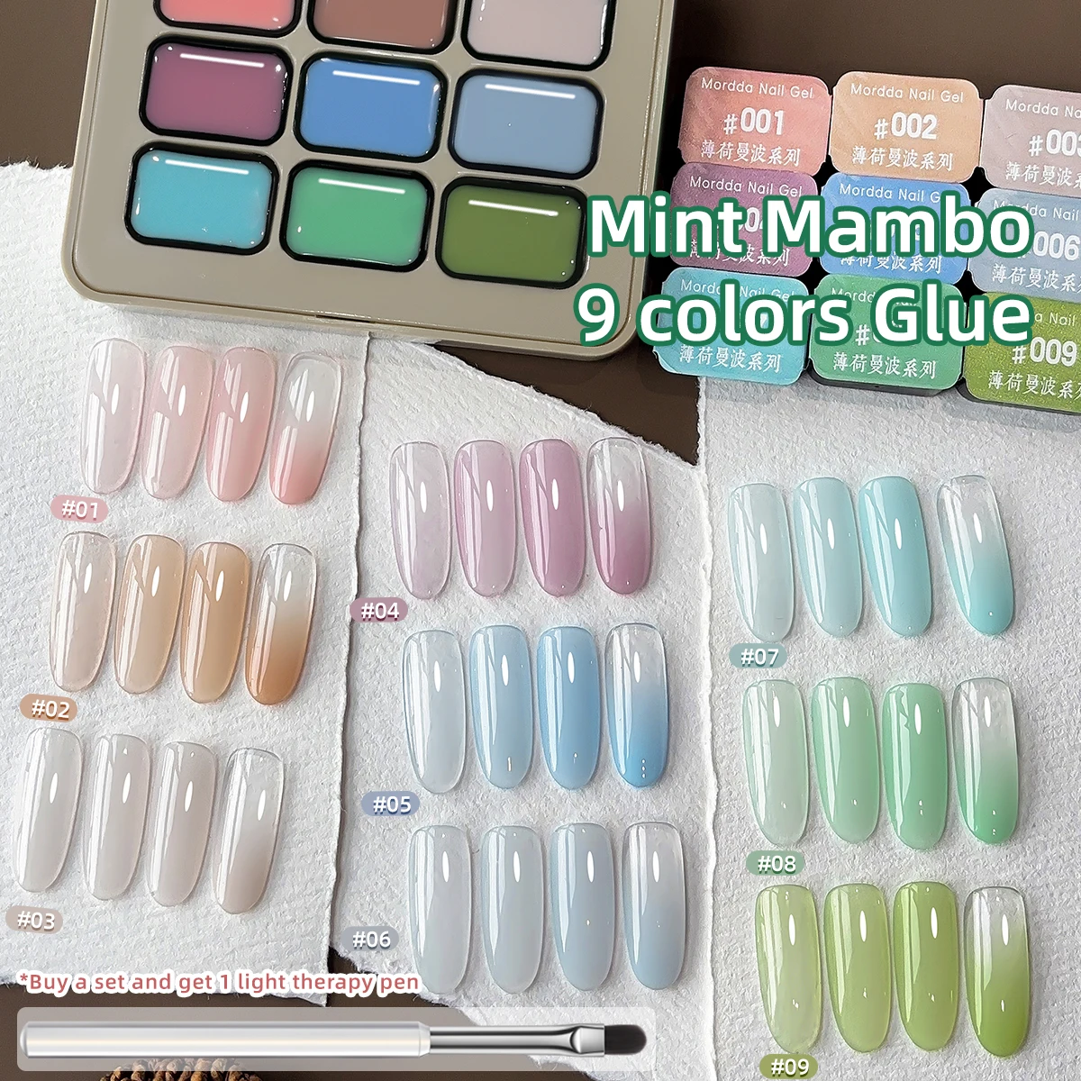 9-colors patter glue smudges canned high saturation popular semi-solid nail polish glue nail salon for special use