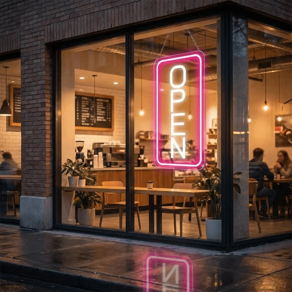 

Dimmable LED Neon Sign Soft Silicone Light Strip Acrylic Backboard Business Store Sign Adjustable Brightness