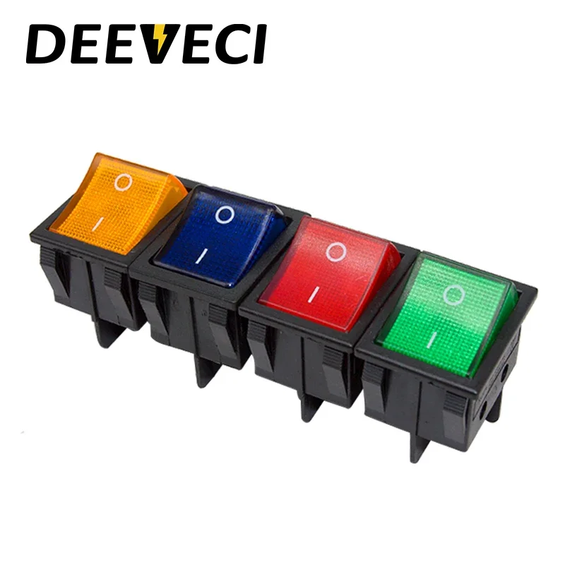 KCD4 12v 220v 30A waterproof heavy duty toggle switch illuminated latching 4pins on off emergency marine rocker switch image 4