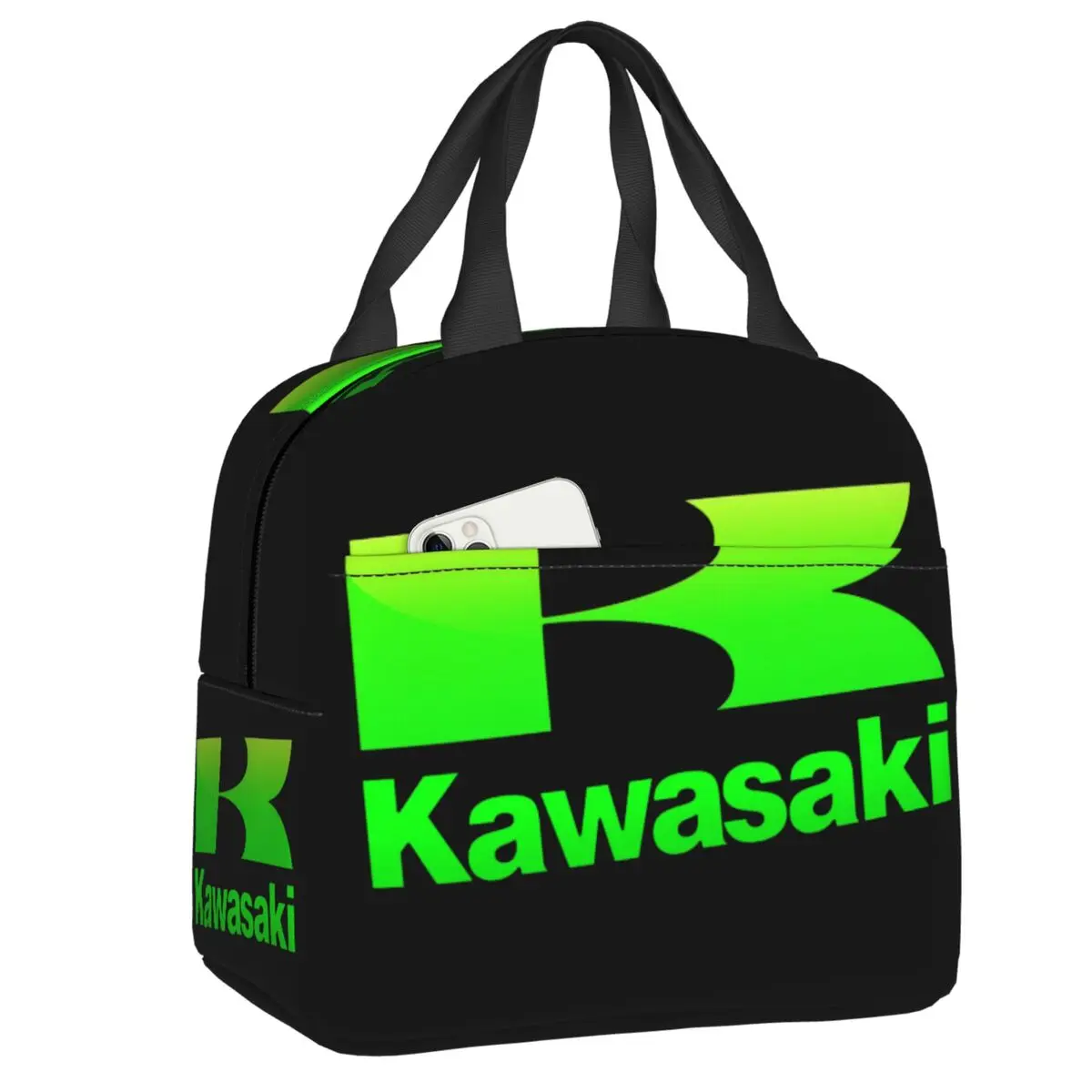 Custom Kawasakies Motorcycle Sport Racing Resuable Lunch Boxes Waterproof Thermal Cooler Food Insulated Lunch Bag Office Work