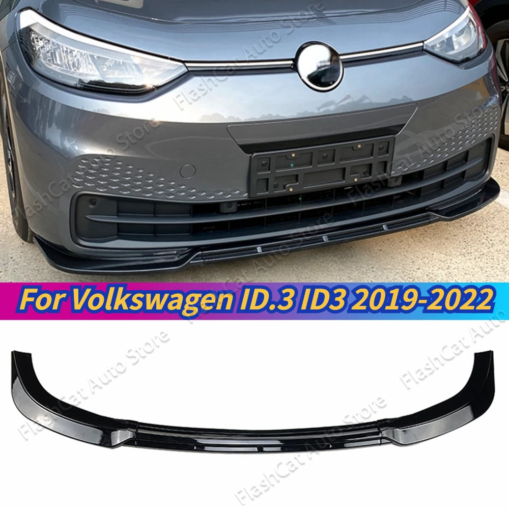 

ID.3 Car Front Bumper Splitter Lip Spoiler Diffuser Guard Body Kits Cover For Volkswagen VW ID3 2019 2020 2021 2022 Tuning ABS