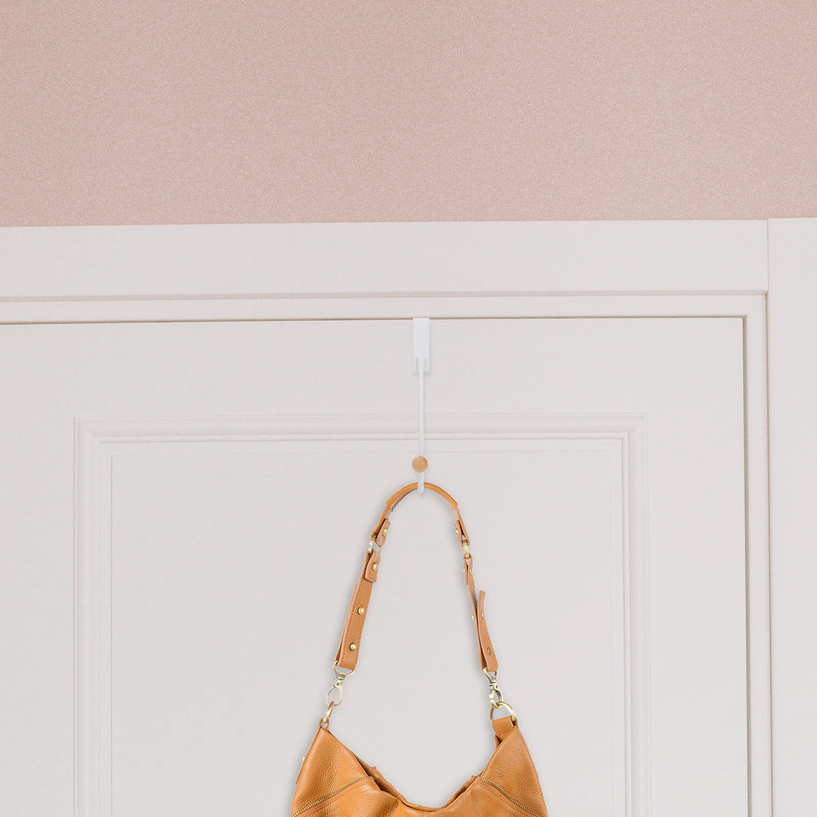 

Over Door Single Hook Wooden Metal Towel Robe Coat Bag Hanger Organizer for Door Storage Bathroom Bedroom No Tools Needed