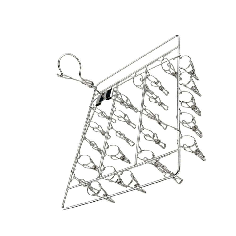 Square Sock Rack Stainless Steel Laundry Hanger Windproof Space Saver Drying Rack Multi-Functional Socks Holder Single
