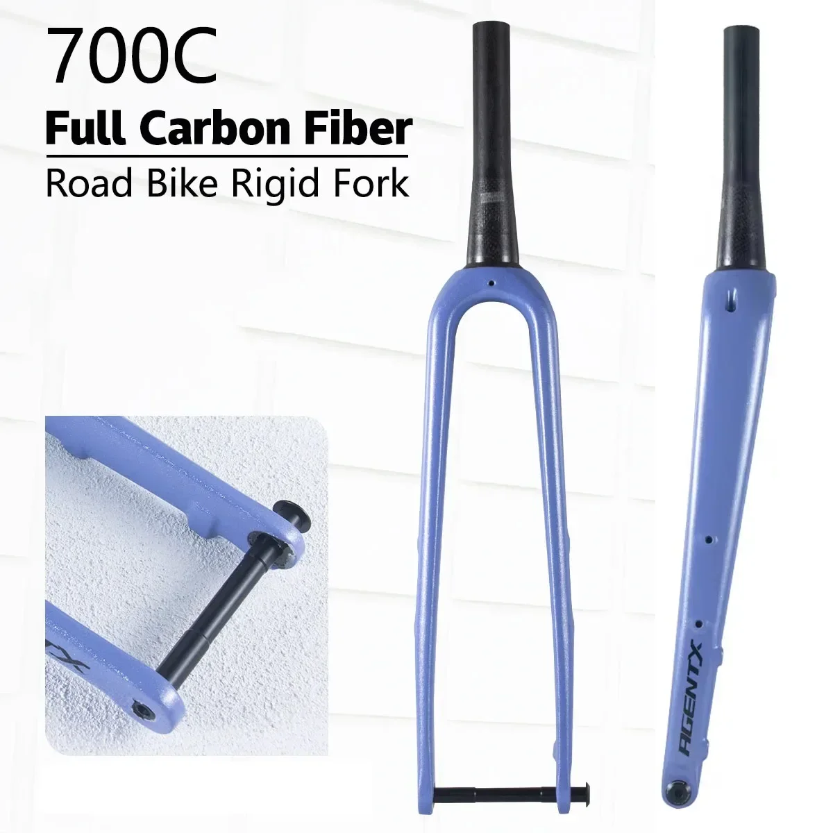 Bolany Carbon Fork 700c Rigid Fork Full Carbon Fiber Road Bike Thru Axle Bicycle Front Fork Internal Cable Routing Suspension