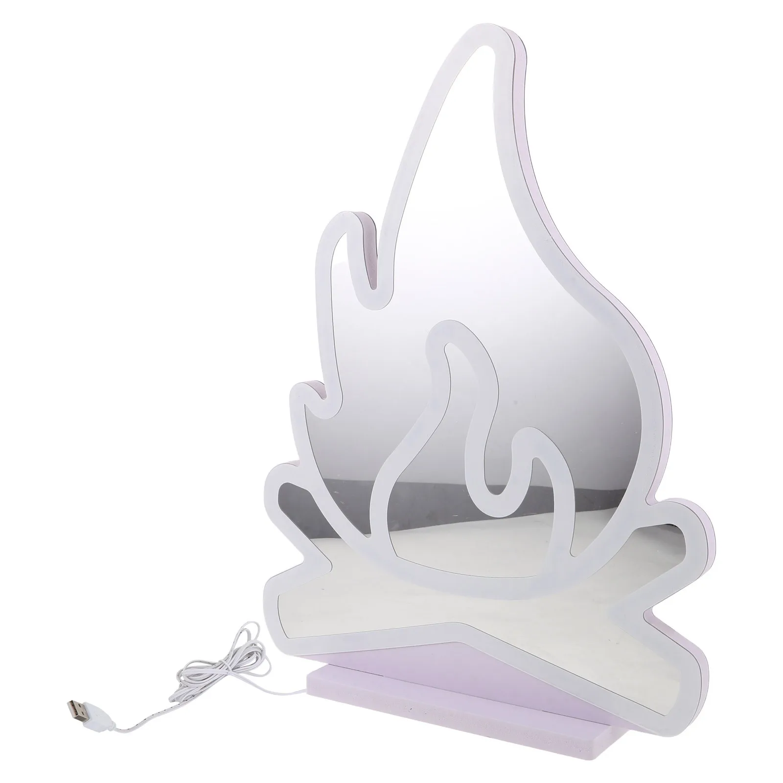 ضوء لهب نيون ثلاثي الأبعاد - مصباح تأثير حريق LED على الوجهين - ضوء ليلي لهب اصطناعي يعمل بمنفذ USB لغرفة النوم وديكور المنزل والحفلات #4