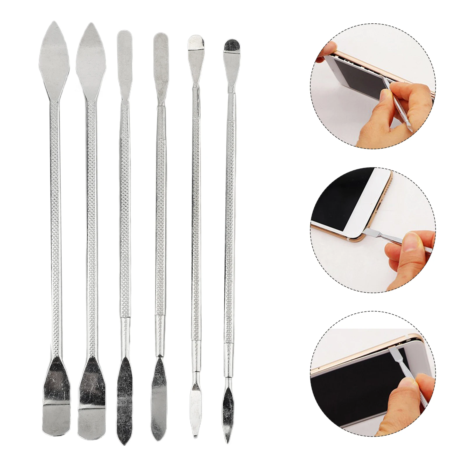 Hand Tools Repair Tools Set Metal Spudger Hand Pry Bar Crowbar Tool Accessories Alloy Steel Versatile Use 6pcs