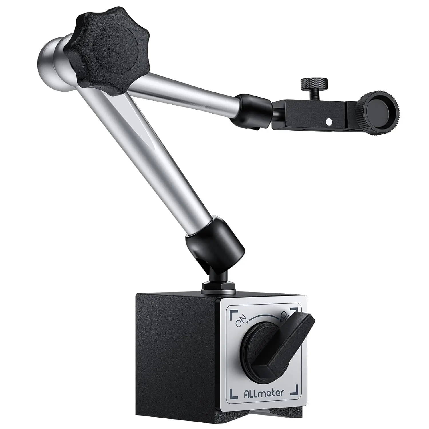 Magnetic Base Dial Indicator Holder On/Off Control,176lbs (80kg) Max Pull,3/8 Inch Clamping Hole,Adjustable for Dial Indicators