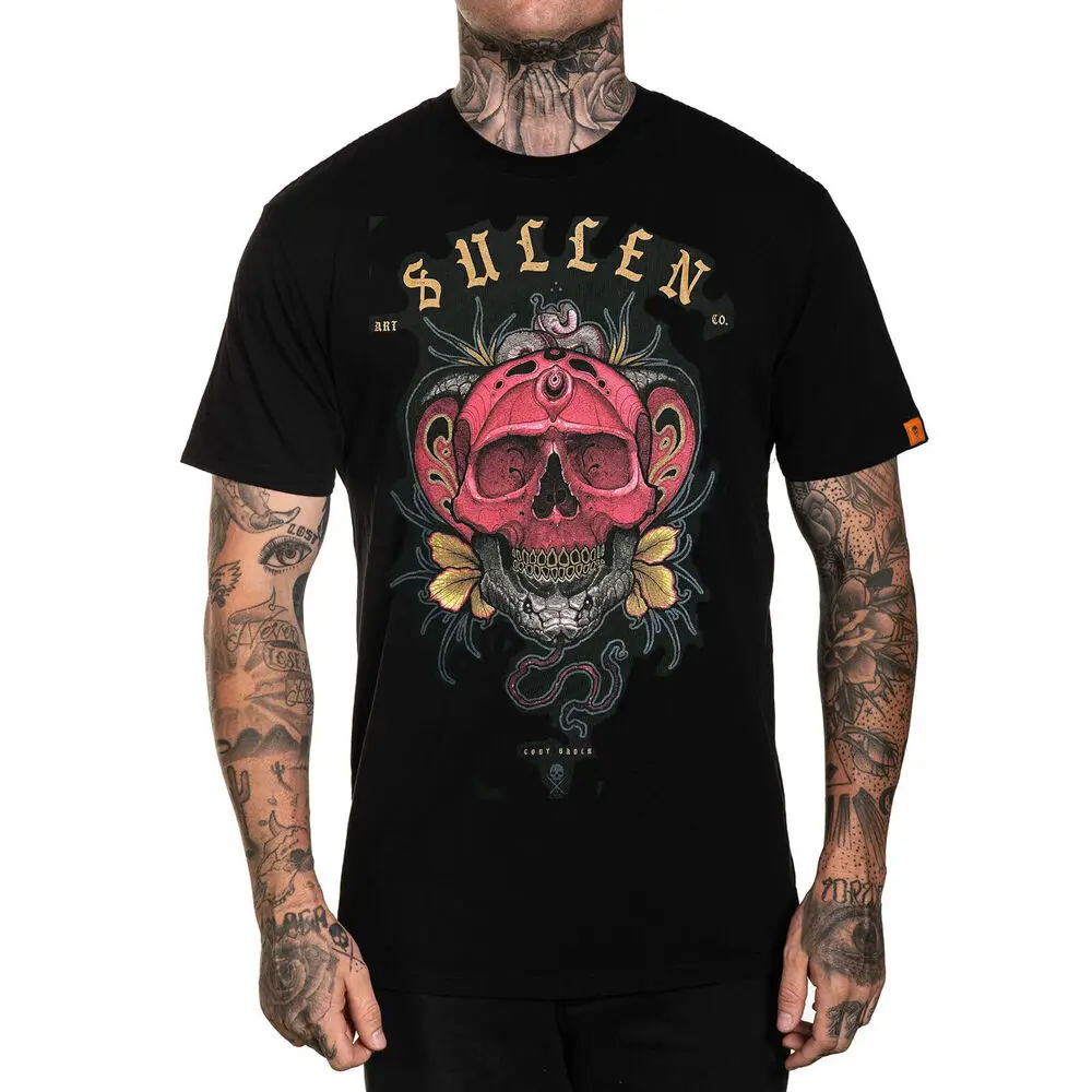 Men's Venomous Short Sleeve T Shirt Black Clothing Apparel Tattoo Skul  Tees Cotton Luxury brand vintage oversized