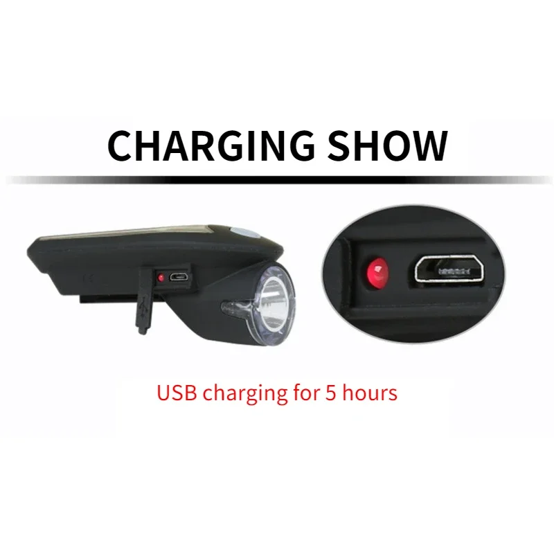 Two-Color Optional Plastic Three New Solar Self-powered Car Headlights USB Charging Bicycle Lamp 30 Degrees Rotary Bike's Lamp