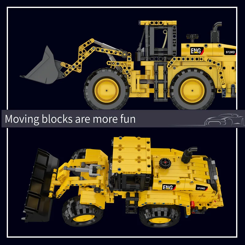 Mould King 17084 Technical Car Toys The 972M Wheel Loader Building Block Enginerring Truck Model Brick Set Kids Christmas Gift view 7