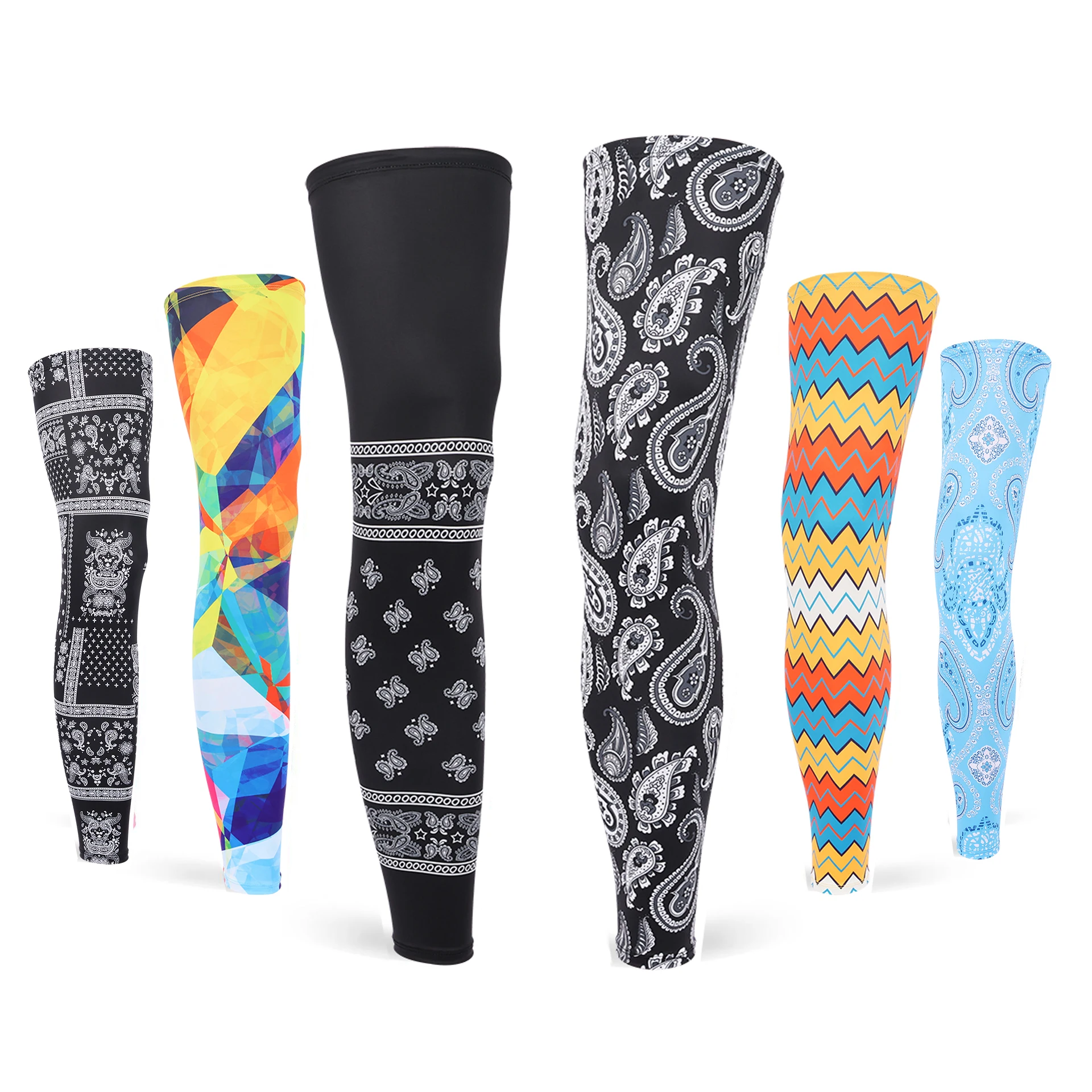 

Long Cycling Leg Sleeve Paisley Compression Sleeves Full Leg Sleeve, Knee Brace, Knee Support, Basketball, Football, Pain Relief