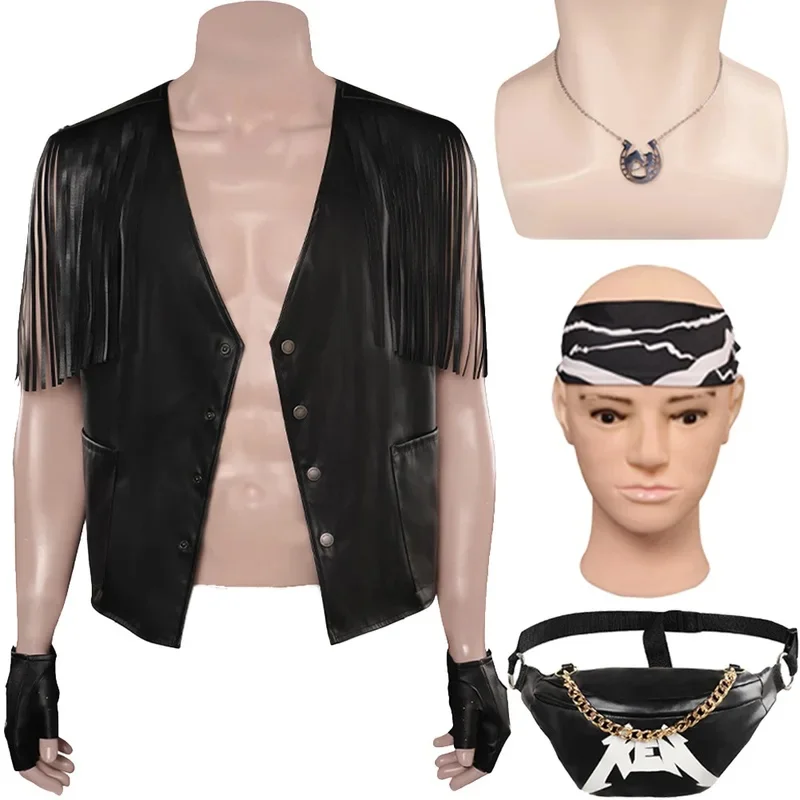 

RGD4 Ken Cosplay Role Play Black Jacket Vest Headband 2023 Movie Costume Adult Men Fantasy Fancy Dress Up Party Clothes DP[7/