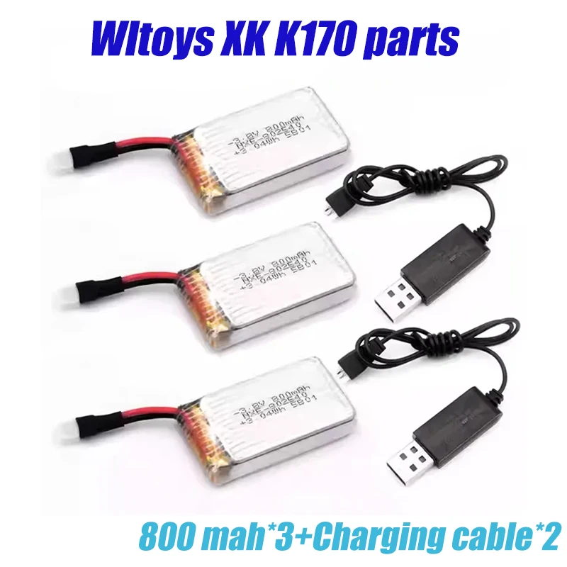 Bateria lipo de lítio 3.8v 800 mah para wltoys k170 UH-60L 2.4g 4ch 6 eixos acessórios originais bateria lipo
