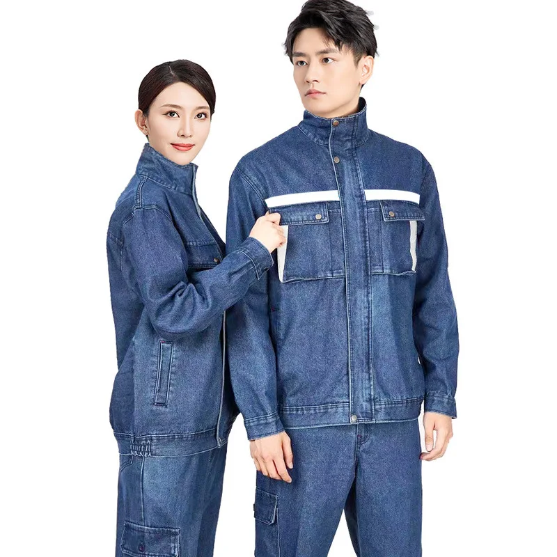 Hi Vis Safety Working Wear Durable Suit Coverall Workshop Uniforms Electrical Welding Suit Worker Clothing Welder Denim Workwear