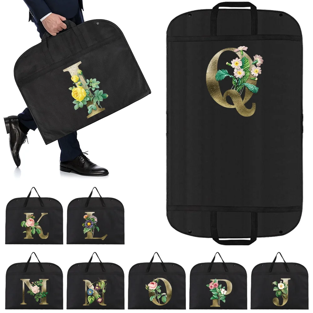 Transparent Clothing Dust Cover Dress Garment Dust Covers Hanging Organizer Golden Flower Print Jacket Coat Dustproof Protector
