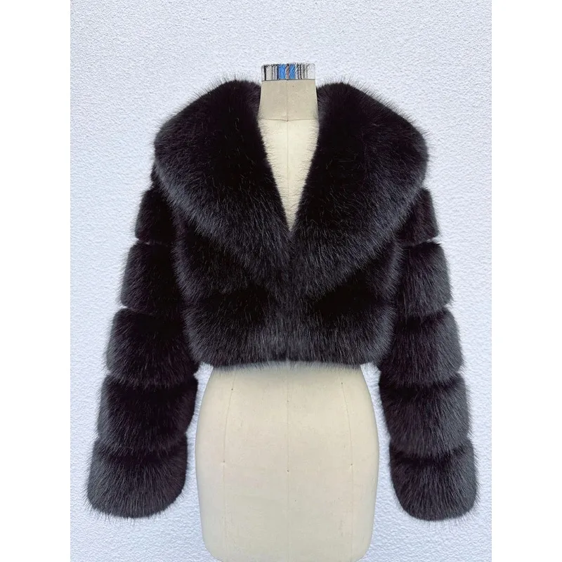 

Trend Fur Top New Cropped Faux Fur Coat Woman Clothing Furry Faux Fur Jacket Winter Coats for Woman Outerwears Top Mujer