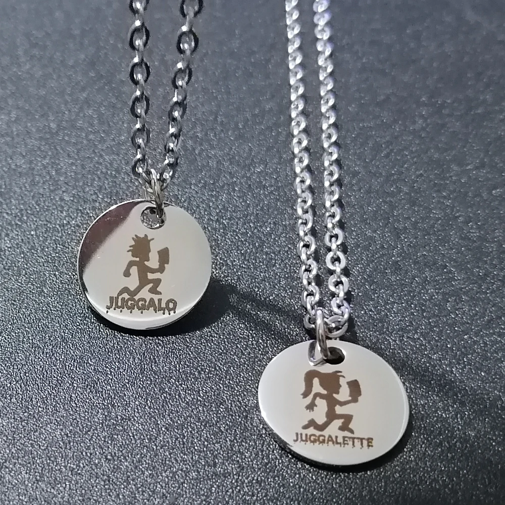Silver Polished ICP Classic Hatchetman Charms Juggalo Stainless Steel Pendant Necklace 24''