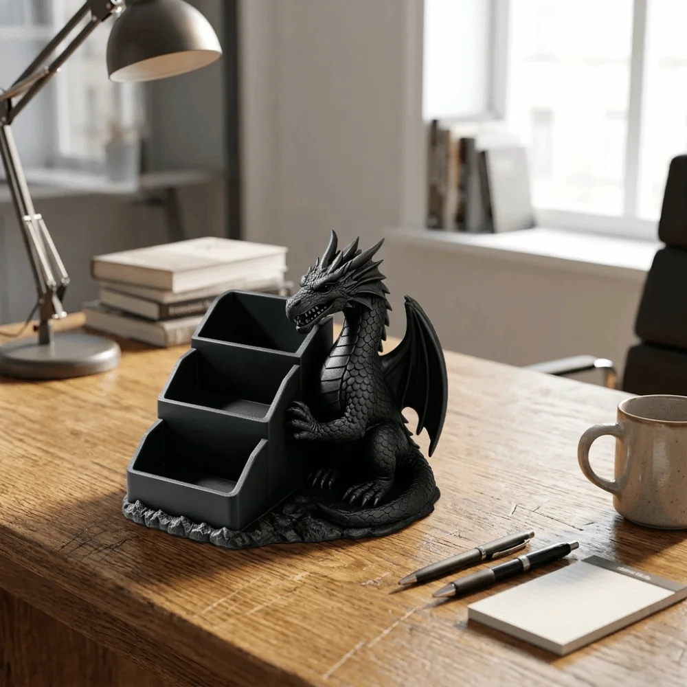 Creative 3D Printed Dragon Storage Tray Realistic Unique Gothic Dragon Storage Box Plastic Desktop Storage Box Office