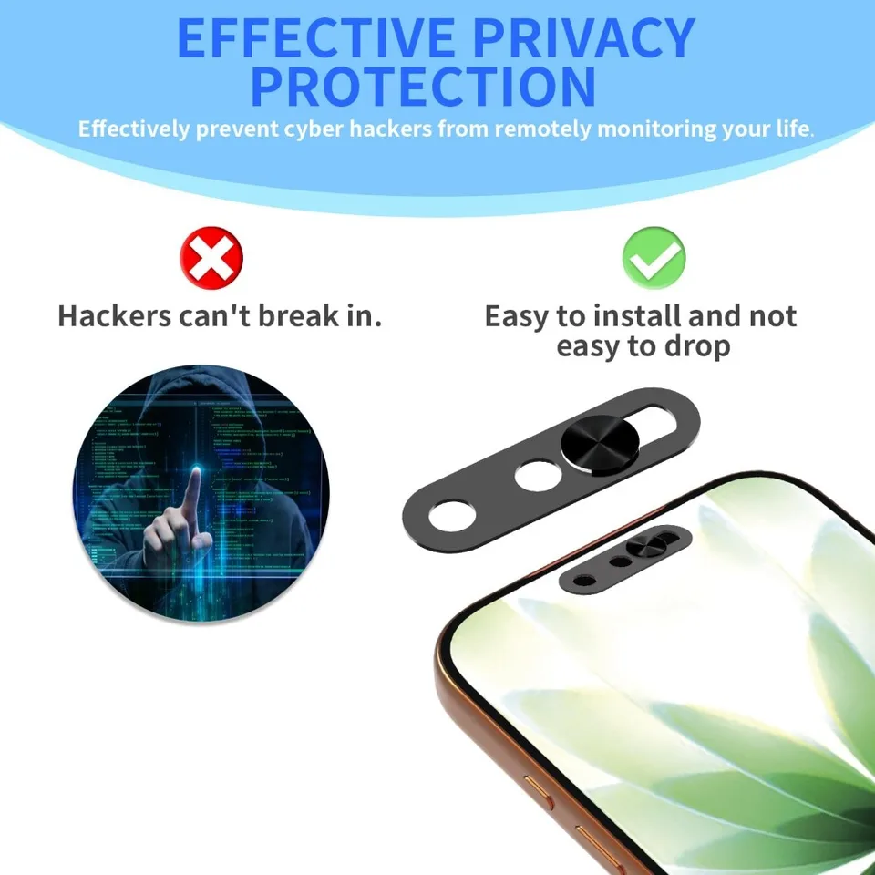 4 en 1 Fundas de Privacidad para Webcam Antipiratas Cubiertas de Lente Ultra Delgadas Protector Deslizante para iPhone 17 Air/17 Pro Max 3