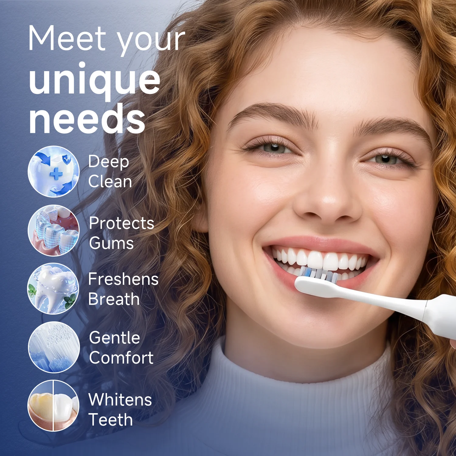Sweep Vibration Electric Toothbrush 20° Oscillation IPX7 Waterproof Rechargeable Ultrasonic Tooth Brush DOCO LAB MT001