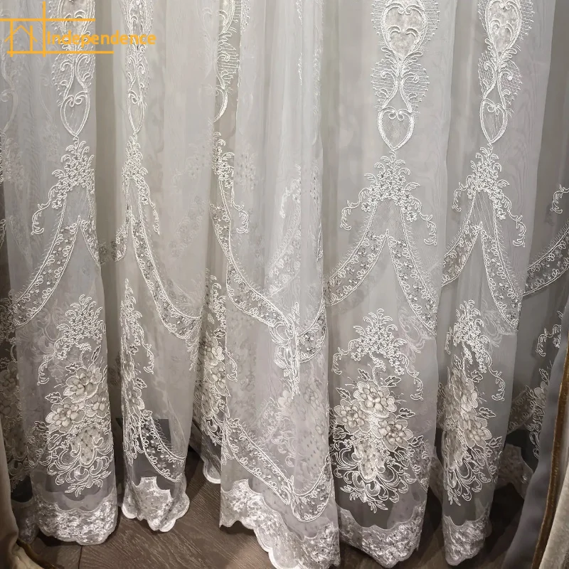 

Green Velvet Jacquard Patched Curtains for Living Room Bedroom French Window Partition Curtain Villa Customization Valance