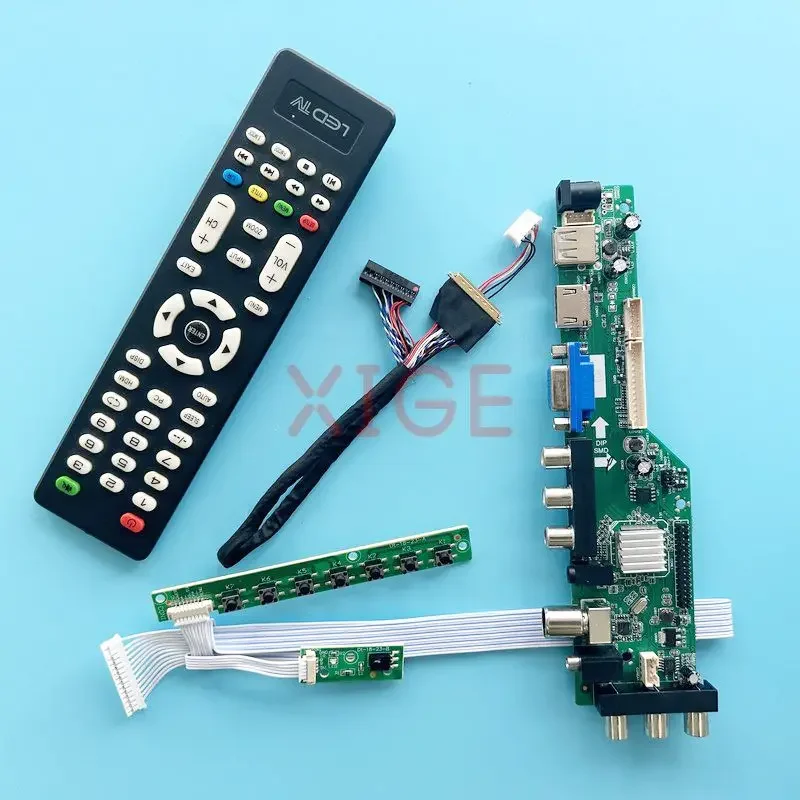 For B173RW01 N173FGE N173O6 LCD Driver Card DVB Digital Signal Laptop Matrix 1600x900 DIY Kit USB+DHMI+VGA+2AV 40-Pin LVDS 17.3