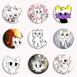 Boykisser Cat Meme Button Pin Creative Kawaii Fun Pink Silly Cats Funny Brooch Badge Coat Bag Accessories Decor Friends Gift