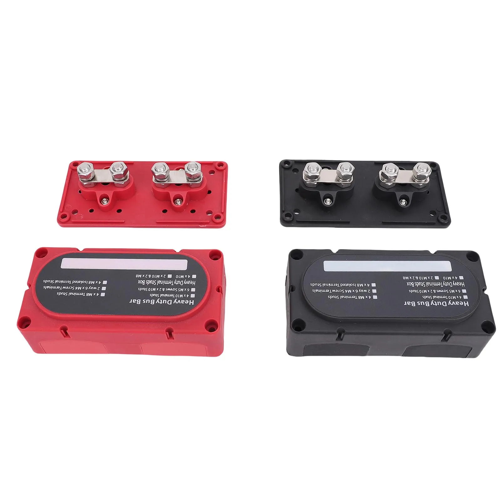 

4 Positions Bus Bar Power Distribution Block High Current 300A Flame Retardant PC Base with Screws for Electrical Appliances